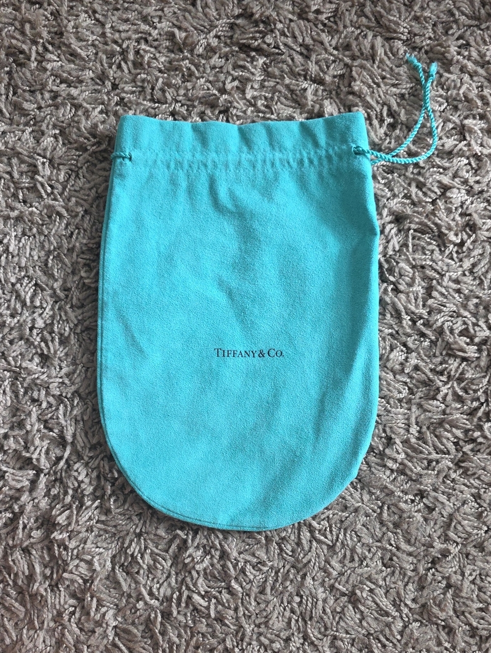 Tiffany & Co. Turquoise Suede Drawstring Pouch